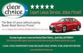 HHHHH - Clear Choice Texas · 2019-11-07 · HHHHH 14th Expert Lexus Service...Value Priced! The Best of Lexus without paying Dealer Retail Service Prices! See our Holiday LEXUS SERVICE