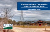 Working for Rural Communities Program Guide for Texas · 2019-11-20 · and low income households or applicants. Families and individuals. For low and very low income applicants.