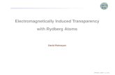 Electromagnetically Induced Transparency with Rydberg Atomsesperia.iesl.forth.gr/~dap/LectNotes/eitRyd.pdf · 2011-09-08 · Electromagnetically induced transparency (EIT) Rydberg