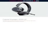 Серия Voyager 4200 UC · Технология Bluetooth Bluetooth v4.1 Headset Profile (HSP) 1.2 и Hands-Free Profile (HFP) 1.6 (широкополосная передача