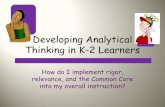 Developing Analytical Thinking in K-2 Learnersmspagano.weebly.com/uploads/1/9/9/0/19908333/k-2...Session Objectives: •Define analytical thinking. •Describe observable behaviors