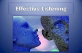 THREE TYPES OF LISTENING - SHVL Speaker...THREE TYPES OF LISTENING •COMPETITIVE – Listener has already formed opinion about topic. More interested in asserting own opinion. Interrupts