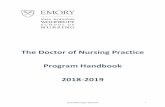 The Doctor of Nursing Practice Program Handbook 2018-2019 · outlined by the American Association of Colleges of Nursing (AACN) Essentials of Doctoral Education for Advanced Nursing
