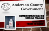 Anderson County Government...anderson county government. the occupational safety and health administration's (osha) hazard communication ... sds must be in english and include information