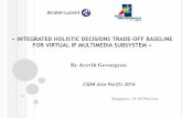 INTEGRATED HOLISTIC DECISIONS TRADE ... - 2016.csdm-asia.net · FOR VIRTUAL IP MULTIMEDIA SUBSYSTEM » By Arevik Gevorgyan CSDM Asia-Pacific 2016 . ... VIRTUAL IMS ENVIRONMENT: STAKEHOLDERS
