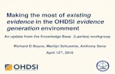 Making the most of existing evidence in the OHDSI evidence ...€¦ · Making the most of existing evidence in the OHDSI evidence generation environment . An update from the Knowledge