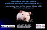 Animal use and alternatives within life and health ......examining animal experiments 27 systematic reviews of the utility of animal experiments in advancing human clinical outcomes