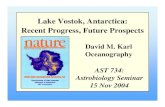Lake Vostok, Antarctica: Recent Progress, Future Prospectsmeech/a740/2004/fall/ppt/A734_Karl111504.pdf · LAKE VOSTOK SUMMARY • Accreted ice from 3,603 m in Vostok ice core 5G contains