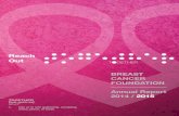 Reach Out T GETHER - BCF · Reach Out BREAST CANCER FOUNDATION Annual Report 2014 / 2015 T GETHER TOGETHER [tuh-geth-er] adverb 1. into or in one gathering, company, mass, place,