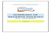 SUMMARY OF REVENUE POLICIES - Fiji Revenue & Customs Service · 2019-06-24 · 2019 – 2020 BUDGET REVENUE POLICIES – TAX AND CUSTOMS 6 Part 2: Indirect Tax Measures (i) Value