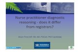 Nurse practitioner diagnostic reasoning -does it differ ... · 1. How does nurse practitioner diagnostic reasoning abilities compare to that of registrars 2. What diagnostic reasoning