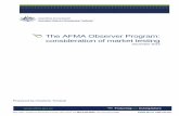 The AFMA Observer Program: consideration of …...1. This report be used as the key source of information on the AFMA observer program if a decision is made to market test the program.