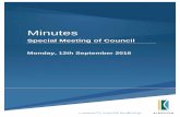 Minutes - City of Kingston...2016/09/12  · City of Kingston Special Meeting of Council Minutes 12 September 2016 4 3. Planning and Development Reports 3.1 KP16/465 - Moorabbin Reserve,
