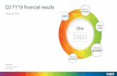 Q3 FY19 financial results - Sappi · Sappi North America. 12. Sales Tons +1%. year-on-year. Sales +1%. year-on-year. EBITDA* -45%. year-on-year * Refer to the supplementary information