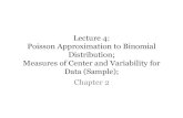 Lecture 4: Poisson Approximation to Binomial Distribution ...xuanyaoh/stat350/xyJan23Lec4.pdf · Binomial Distribution • For Binomial Distribution with large n, calculating the