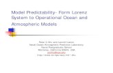 Model Predictability- Form Lorenz System to Operational ...faculty.nps.edu/pcchu/web_paper/conference/05/Lorenz_pred_ams.pdf · Model Predictability- Form Lorenz System to Operational