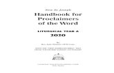 New St. Joseph Handbook for Proclaimers of the …New St. Joseph Handbook for Proclaimers of the Word LITURGICAL YEAR A 2020 By Rev. Jude Winkler, OFM Conv. WITH THE “NEW AMERICAN