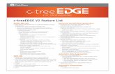 c-treeEDGE V2 Feature List - FairCom · 2019-06-07 · † Node-RED + Create workflows + Create user interfaces and dashboards with gauges Supported Platforms † Run c-treeEDGE on