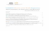 UNESCO Memory of the World Programme Sub-Committee on ... · Sub-Committee on Education and Research Contents Editorial Report Memorandum of Understanding to MoW Knowledge Center