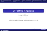 QFT at finite Temperature - uni-bonn.de · Path Integral and Partition Function Landau-Ginzburg Theory Application to Superconductivity Outlook: Renormalization Group Summary Classical