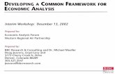 DEVELOPING A COMMON FRAMEWORK FOR ECONOMIC ANALYSIS€¦ · 13/12/2002  · 1 PROJECT OVERVIEW Objectives Develop a common framework for economic analysis which: ¾Assists WRAP members