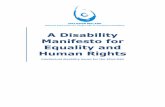A Disability Manifesto for Equality and Human Rights · A Disability Manifesto for Equality and Human Rights 4 2. Therapy Services Only children born after June 2002 can access an