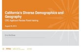 McGhee: California's Diverse Demographics and Geography · 2020-03-10 · California’s Diverse Demographics and Geography CRC Applicant Review Panel training ... age, race/ethnicity,