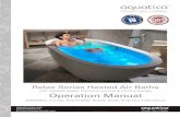 with: Variable Speed Electronic Control & Chromotherapy ... Series bathtu… · Aquaticausa.com . Aquaticabath.ca E: info@aquaticabath.com . Relax Series Heated Air Baths. with: Variable