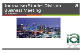 Journalism Studies Division Business Meeting ... Journalism Studies Budget Journalism Studies 2016 budget: