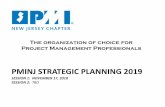 PMINJ STRATEGIC PLANNING 2019 · establish revenue stream so support financial well being of the chapter. Work with other teams internally within the chapters (like Marketing, Symposium,