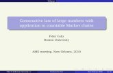 Constructive law of large numbers with application to ...gacs/papers/Gacs_New_Orleans_talk_2010.pdf · Constructive law of large numbers with application to countable Markov chains