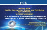 ICT for Health, demographic change and well-being Work ...• ICT Research and Innovation Strategy for Health, Demographic Change and Well-Being • Overview of the 2016 ICT topics