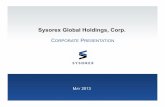 Sysorex Global Holdings, Corp.client.irwebkit.com/assets/uploads/kit/57f8cda7e44b30d4574afdf78… · > Managed strategic vendor relationships for Sysorex including IBM, Microsoft,