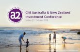 a2MC Citi ANZ Investment Conference - The a2 Milk Company · protein Unique, modern and premium brand Single-minded focus Focussed investment in brand, IP and growth Capital-smart