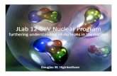 JLab12 GeV&Nuclear&Program · Slide1& QCDFroners2013 JLab12 GeV&Nuclear&Program! by& Douglas&W.&Higinbotham& furthering&understanding&of&nucleons&in&the&nucleus&