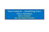 Truss Analysis –Identifying Zero- Force Members Finding ZFM .pdf2= 0 P P. 1. Check truss for Cases 1, 2, and 3 and identify each zero-force member (ZFM); 2. Considering ZFMs found
