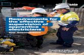 Requirements for the effective supervision of apprentice ... · Supervisor—your responsibilities A supervisor of an electrical apprentice must be competent, adequately qualified