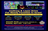 Clothing & Linen Drive For Needy Families In Israel€¦ · Clothing & Linen Drive For Needy Families In Israel Checks payable to AMERICAN FRIENDS OF YAD LEAH • Credit card donations