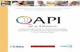 at a GlanceQAPI at a Glance conveys a true sense of QAPI’s exciting possibilities. Once launched, an effective QAPI plan creates a self-sustaining approach to improving safety and