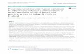 Procedural and documentation variations in intravenous ... et al... · awareness, ambiguous policies, safety and practicality concerns, different organisational priorities, and wide