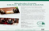 Waukesha County SMALL BUSINESS LOANS Waukesha County SMALL BUSINESS LOANS For More Information Contact: