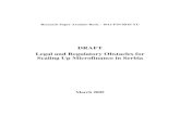 DRAFT Legal and Regulatory Obstacles for Scaling …Research Paper Arminio Rosic - 1013-FIN-ROS-YU DRAFT Legal and Regulatory Obstacles for Scaling Up Microfinance in Serbia March