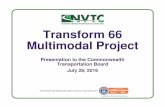 Transform 66 Multimodal Project · 2018-06-14 · Transform 66 Multimodal Project 10 Approved Component Applicant Total Funding Request Fairfax Connector Express Service from Government