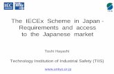 The IECEx Scheme in Japan - Requirements and access to the ... · • Any Ex-product must possess Japanese certificate before placing on Japanese market • Regarding Ex-products