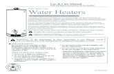 Side Inlet Gas Water Heaters · California Law requires that residential water heaters must be braced, anchored or strapped to resist falling or horizontal displacement due to earthquake
