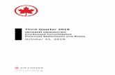 Third Quarter 2018 - Air Canada · 2020-05-29 · award to cash settled award – (9) – (2) (11) September 30, 2017 $ 801 $ 68 $ – $ 2,241 $ 3,110 January 1, 2018 $ 799 $ 69 $