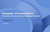 Investor Presentation - Wiley...Investor Presentation Forward Looking Statements This presentation contains certain forward-looking statements concerning the Company's operations,