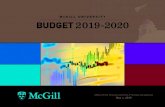 McGILL UNIVERSITY BUDGET 2019-2020 · McGILL UNIVERSITY BUDGET2019-2020. 2 INSTITUTIONAL SETTING 3 BUDGET 2019-2020 AT A GLANCE 4 INTRODUCTION 5 m SECTION 1: CURRENT ECONOMIC AND