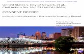 CONSENT DECREE...United States v. City of Newark, et al., Civil Action No. 16-1731 (MCA) (MAH) CONSENT DECREE Independent Monitor - Thirteenth Quarterly Report Peter C. Harvey Independent