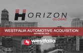 Westfalia automotive acquisitioninvestors.horizonglobal.com/sites/horizonglobal.investor...WESTFALIA GROUP OVERVIEW 45% 10% 8% 7% 4% 3% 23% Germany France Sweden U.K./Ireland Denmark